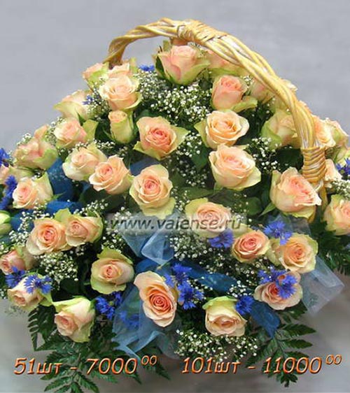 Корзина роз - доставка цветов Валенсе