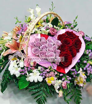 Сиренево-красное сердце