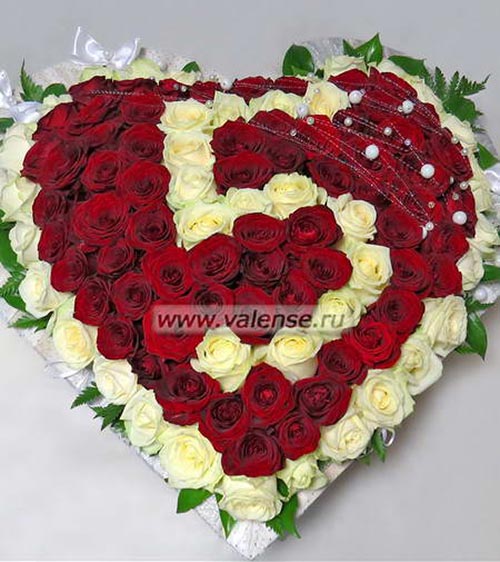 Сердце из роз с цифрой - доставка цветов Валенсе