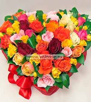 Сердце из роз