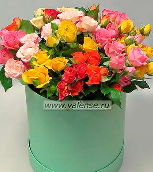 Коробка кустовых роз - доставка цветов Валенсе