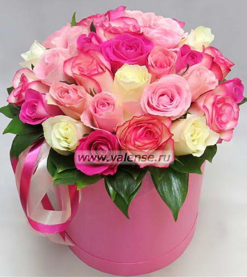 29 Роз в коробке - доставка цветов Валенсе