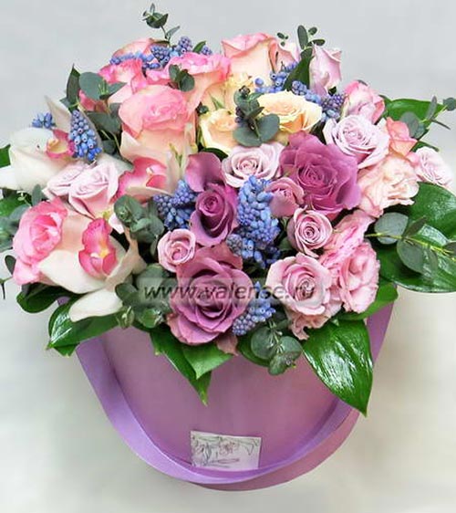 Сиренево-розовый микс - доставка цветов Валенсе