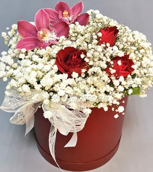 Гипсофила, орхидея, роза