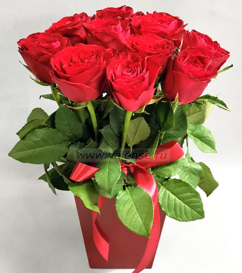 Розы в коробочке - доставка цветов Валенсе