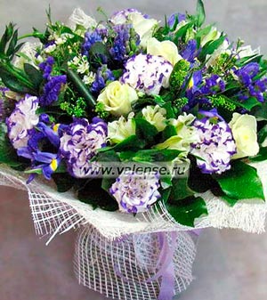 Эустома, роза, ирис