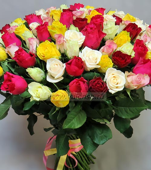 51 роза микс - доставка цветов Валенсе