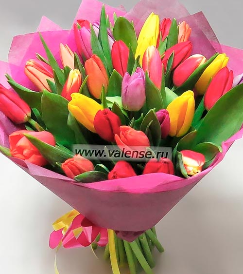 Тюльпаны микс - доставка цветов Валенсе