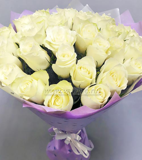 29 белых роз - доставка цветов Валенсе