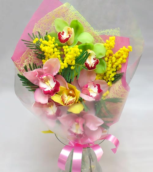 Орхидея с мимозой - доставка цветов Валенсе