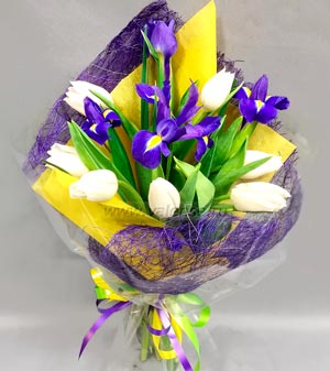 Ирисы и тюльпаны