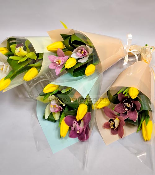 Тюльпан и орхидея - доставка цветов Валенсе