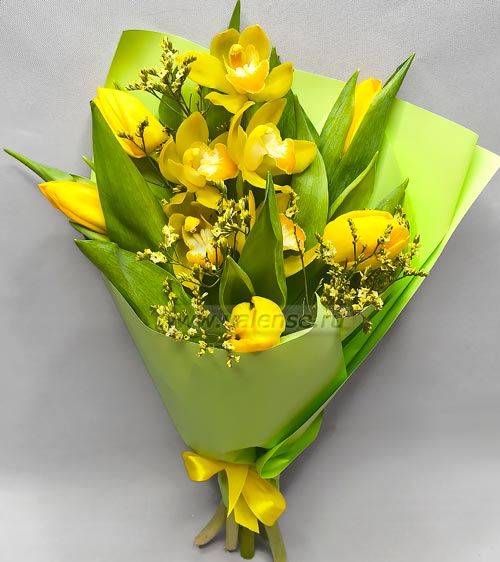 Тюльпан, орхидея - доставка цветов Валенсе вариант исполнения 1 